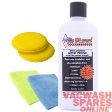 WHITE DIAMOND METAL POLISH & SEALANT SET  - ALUMINIUM - CHROME - STAINLESS STEEL