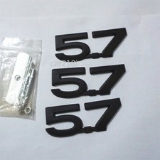 Matte 5.7 Black Metal Front Grille Emblem + 2x Badge Sticker Decal Grand 4x4 SUV