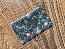 HANDMADE ZIPPED COIN PURSE MADE USING WILLIAM MORRIS VINTAGE PERSIAN FABRIC