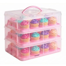 VonShef 3 Tier Pink Cupcake