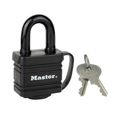Master Lock 7804EURD Laminated Padlock with Key and Thermoplastic Cover, Black