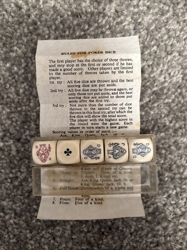 Vintage poker dice - poker, box
