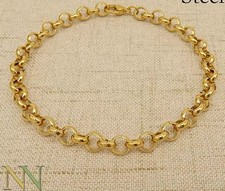 Unisex's 9ct 9k Gold Plated Women Men Belcher Rolo Bracelet .  4"-13" Width=7mm