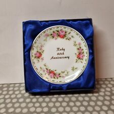 Leonardo Collection 40th Ruby Wedding Trinket Dish With Red And Pink Flowers