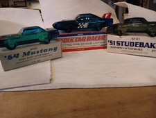 3 Vintage Avon Cars: 64 Mustang, 51 Studebaker Full.   Stockcar Racer    EUC
