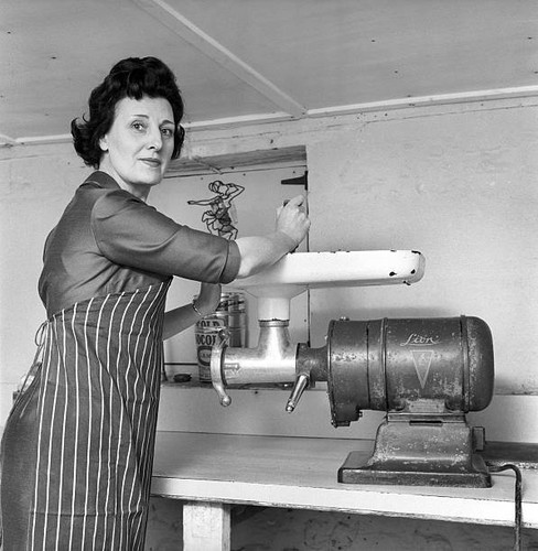 Female butcher seen here - seen,
