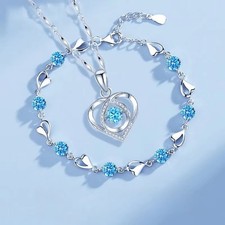 2pcs ocean heart Necklace and
