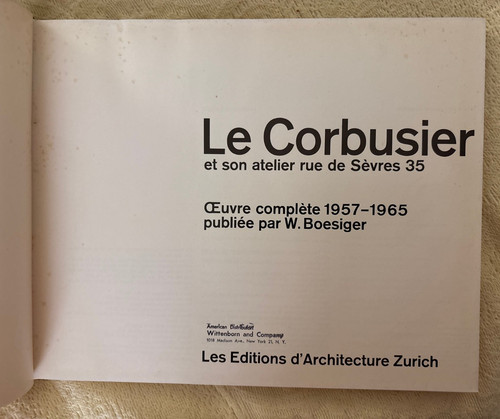 Boesiger le corbusier - w., boesiger,