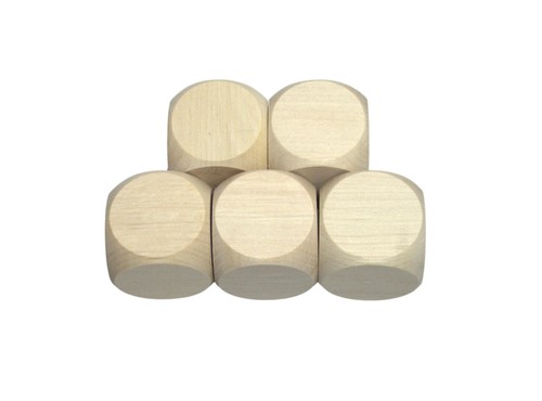 Set blank wooden dice - blank,