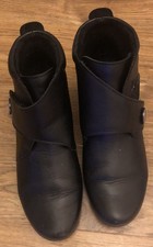 Fly Flot Ladies Black Leather Boots Size 6 EU 39
