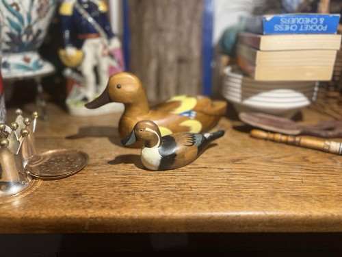 Wooden ducks carved hand - ducks,