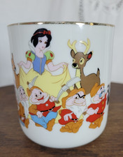 Vintage Disney Snow White and The Seven Dwarfs Mug Gold Details 10ozs