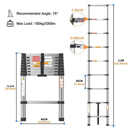 2m telescopic ladder - ✅,