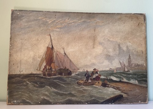 Antique original oil painting - oil,