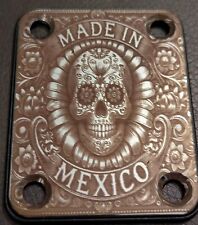 Custom Chrome Guitar Neck Plate – 'Made in Mexico' Design for Fender Strat/Tele