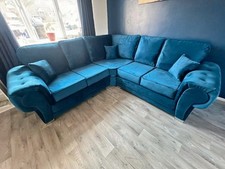 Verona | 2c2 Corner Sofa | High Back | New Teal Plush | Brand New 
