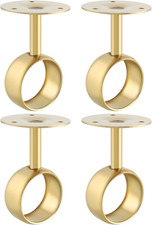 Curtain Rod Holder Brackets 2" Dia, Ceiling/Wall Mount, Gold Finish, 4 Pcs New