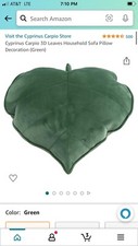 Cyprinus Carpio 3D Leaves Household Sofa Pillow Decoration Green New