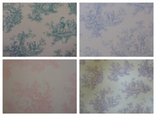 Pastels - Toile De Jouy Wallpaper - Shabby Chic Wallcoverings - Cottage  Cherub 