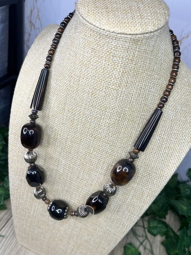 Vintage brass tone brown - vintage, &