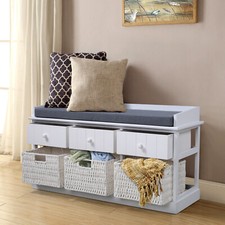 Wood Shoe Bench With Seat