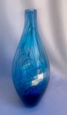Hand blown blue art glass - blue, vase