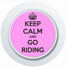 KEEP CALM AND GO RIDING HORSE LOVER PINK CAR TAX DISC HOLDER  PARKING PERMIT 