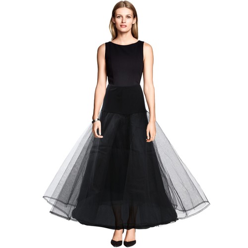 Black double layer petticoat - black,