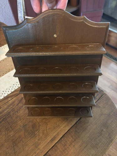 Wood thimble trinket display - thimble,