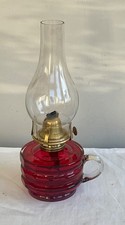 Antique Cranberry finger Oil lamp