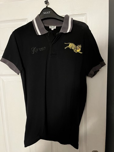 Black kenzo jumping tiger polo - kenzo,