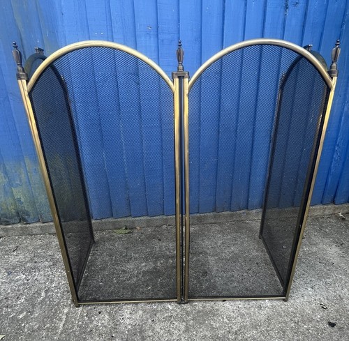 Vintage fold brass fireplace - 4,