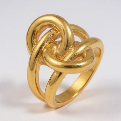 Gold knot ring - gold, sz
