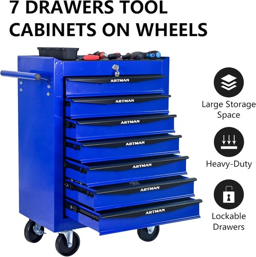 Drawer rolling tool cart - rolling, on