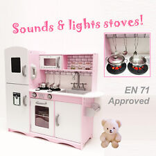 Kids Wooden Play Kitchen Pretend Play Utensils Toys Cooking Role Play Set