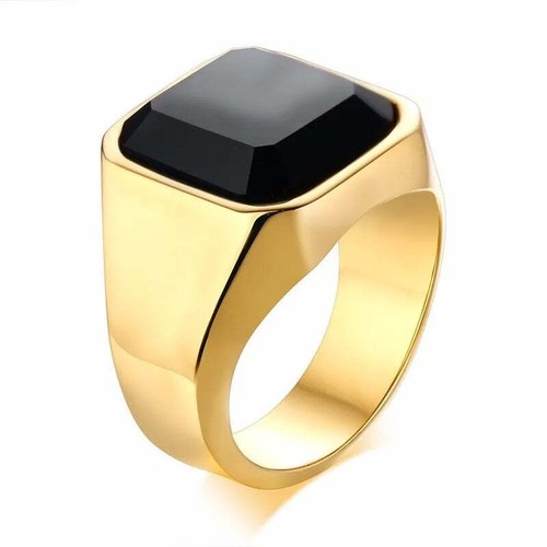 Mens ring black - black, carnelian