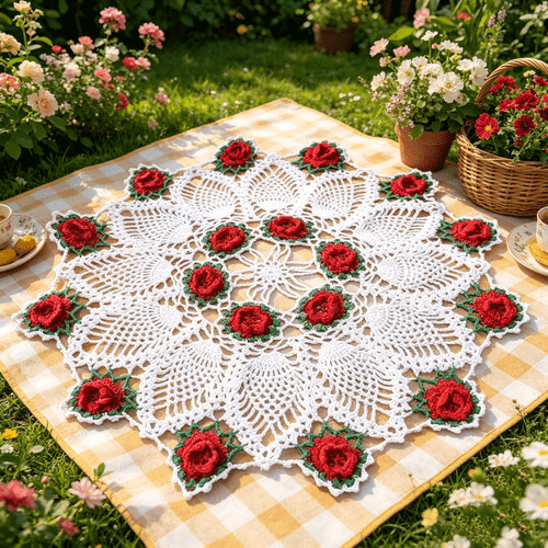 Vintage hand crochet - 17",