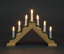 Christmas Candle Bridge Wooden Pre-Lit Xmas Arch Window Lights Decoration 7 LED