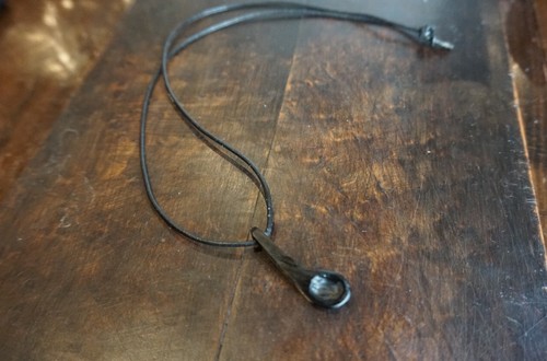 Whitby jet spoon pendant - spoon, pendant,