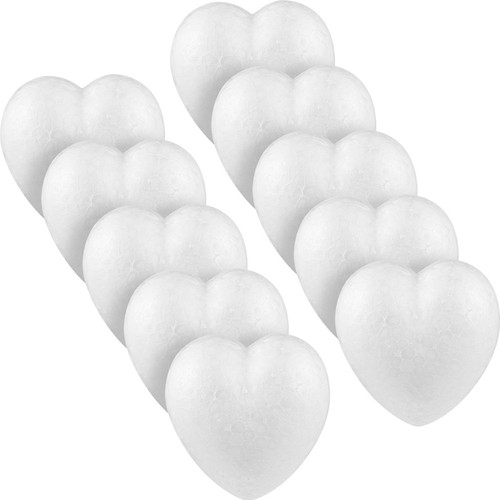 Pcs polystyrene heart - 10,