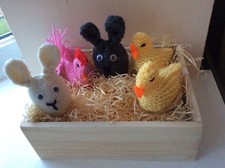 3x EASTER CHICK AND RABBIT KNITTING PATTERN  TO COVER CREME EGG FUND RAISER 