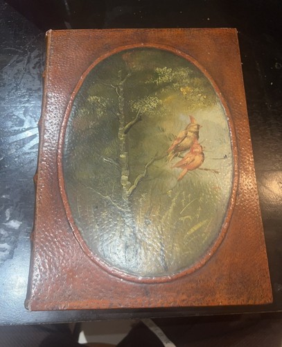 Antique wooden box with bird - wooden,