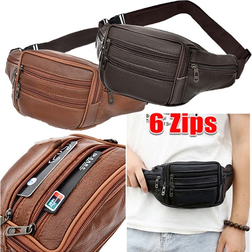 Large leather bum waist - leather, bag