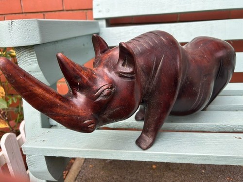 Wood carving rhinoceros - wood,