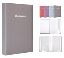 Large Silver Memo Slip In Photo Album Holds 300 6 x 4 Photos (10x15cm)