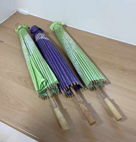 Paper parasols with wooden - with,