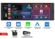 Single DIN Head Unit Wireless CarPlay Android Auto IPS Screen Camera Bluetooth