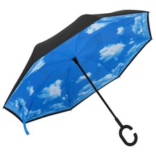 Umbrella C-handle Black Outdoor Patio Handle Rain Walking Umbrella vidaXL