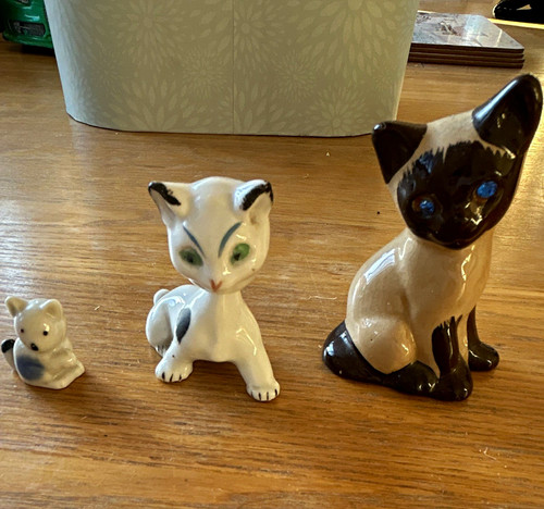 Lot ceramic pottery cat - lot, 3
