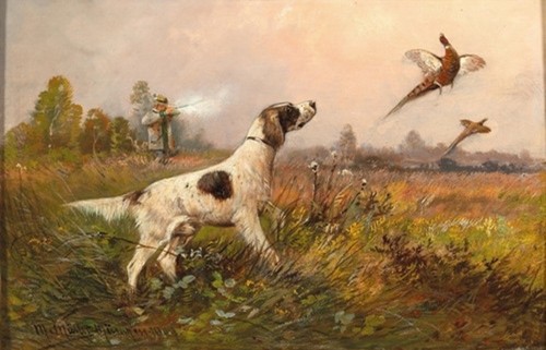 Antique pheasant hunt - “a, hunt”